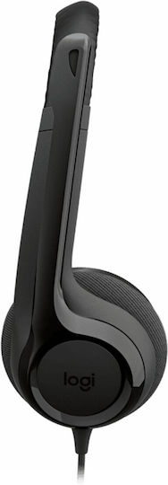 Logitech H390 На ушите Мултимедийни слушалки с микрофон и връзка USB-C в Черен цвят