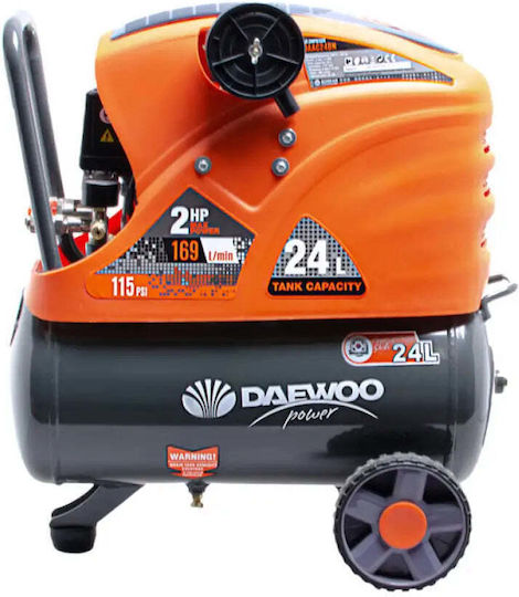Daewoo Compresor de aer cu Putere 2hp și Rezervor de aer 24lt DAAC24DN