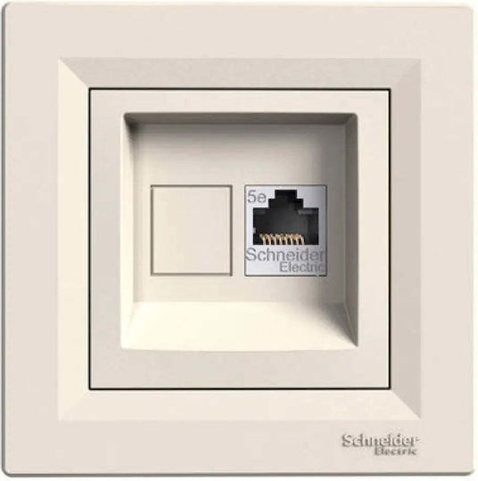 Asfora Computer Socket Single Rj45 Cat.5e Cream Eph4300123