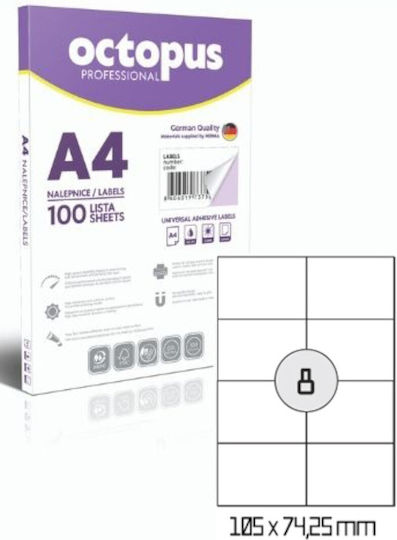 800 Αυτοκόλλητες Ετικέτες Α4 Ορθογώνιες 105x74.25mm