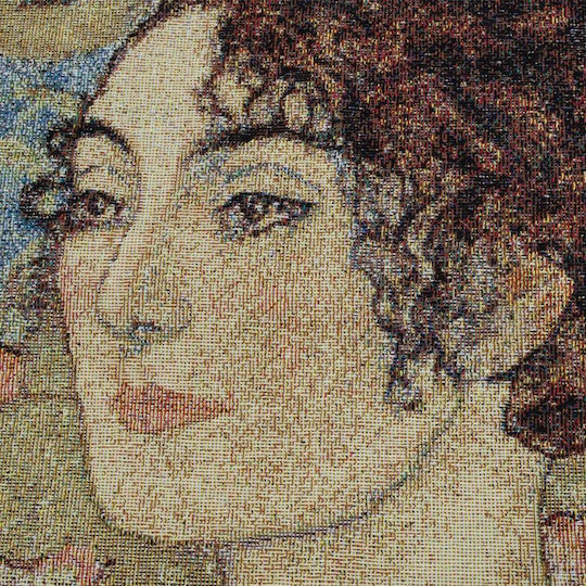 Signare Wandteppich 100x100cm – Gustav Klimt Lady Fan