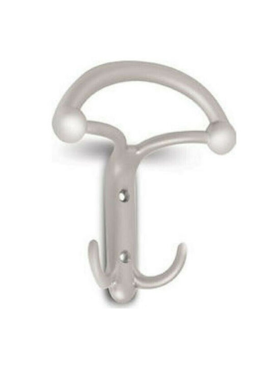 Viobrass Metal Wall Hanger 110 with 2 Slots Νίκελ Ματ 10.7x3.7x12.3cm 1pc