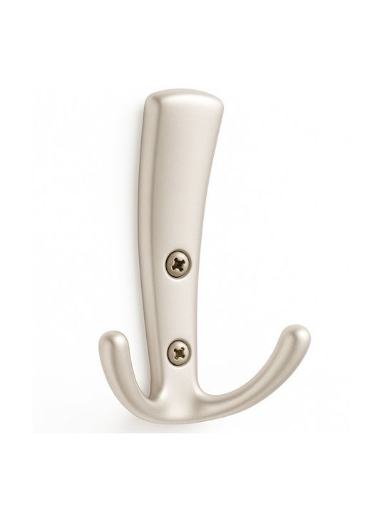Viobrass Wall Hanger 2720 Metal 2 Hooks Silver 11.3x7.4cm