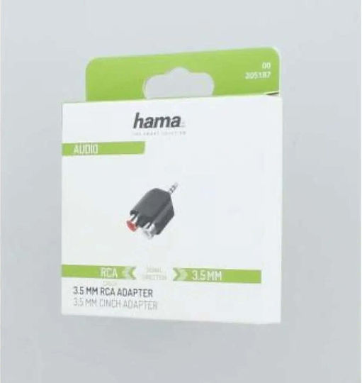 HAMA Convertor 3.5mm masculin în RCA 2x femelă 1buc 00205187