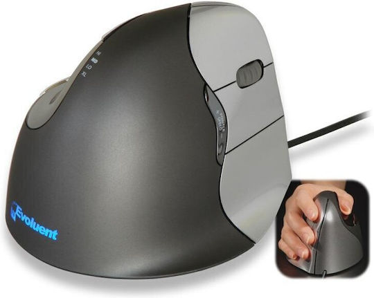 Evoluent VerticalMouse D Medium Wireless Ασύρματο Εργονομικό Ποντίκι Μαύρο
