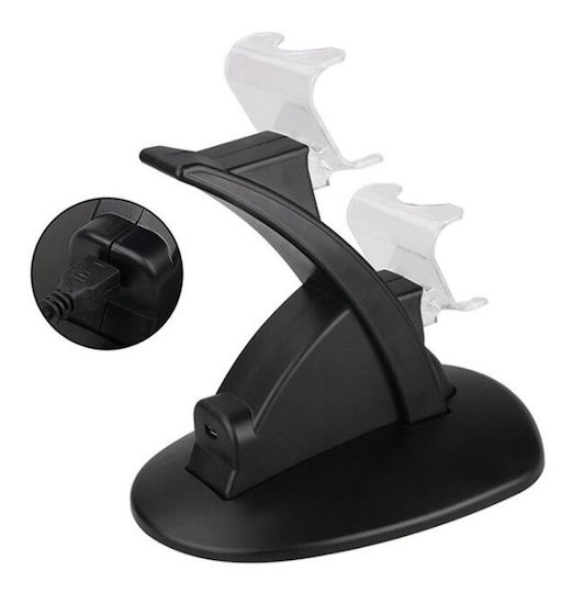 Stație de încărcare pentru 2 controllere PS4 cu iluminare LED Negru