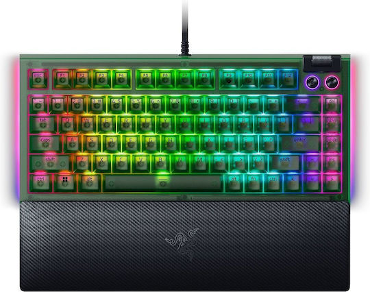 Razer BlackWidow V4 Gaming Mechanische Tastatur 75% mit Razer Orange Schaltern und RGB-Beleuchtung (Englisch US) Phantom Green Edition