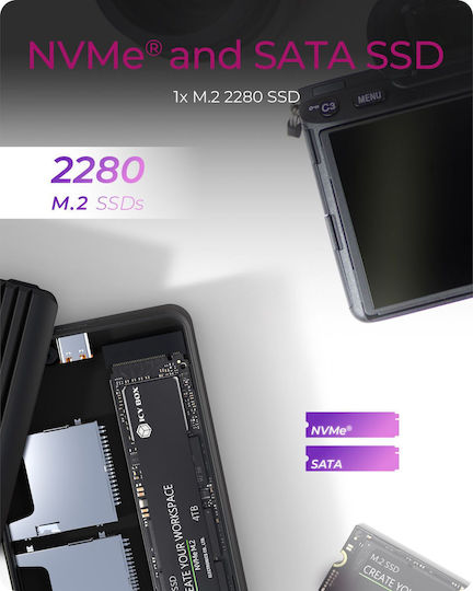 Icy Dock Θήκη για Σκληρό Δίσκο M.2 SATA III με σύνδεση Type-C