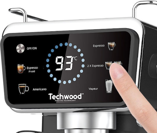 Techwood Automatic Espresso Machine 1350W Pressure 20bar Brown TCA-1386EXN