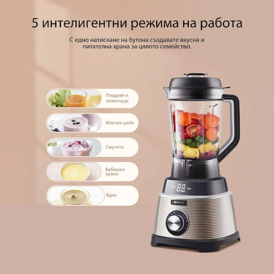 Jimmy B53 Блендер с Пластмасова Каната 1,5 л 1000W Сив