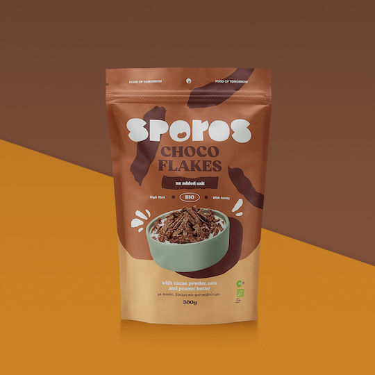 Sporos Choco Flakes Chocolate Oats & Cereals Cocoa Oats & Peanut Butter Sugar-Free 300g