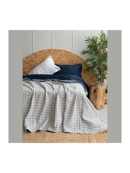 Palamaiki Kursal Κουβέρτα Βελουτέ Υπέρδιπλη 220x260εκ. Blue