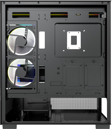 ProGaming Kian Gaming Midi Tower Computer Case with Side Window and ARGB Lighting Black