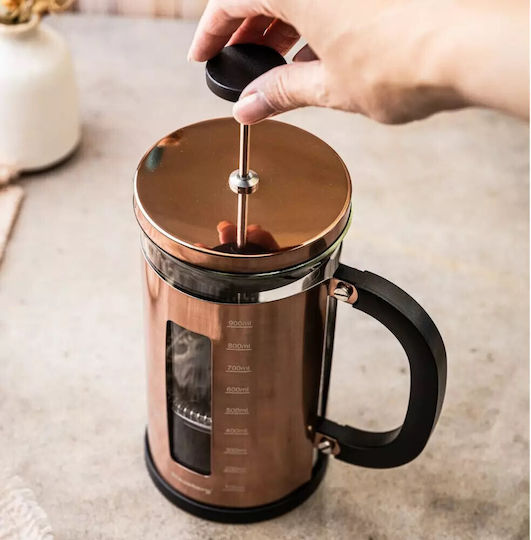 Klausberg Französische Pressstempel-Kaffeemaschine Rostfreier Stahl Bronze 1lt