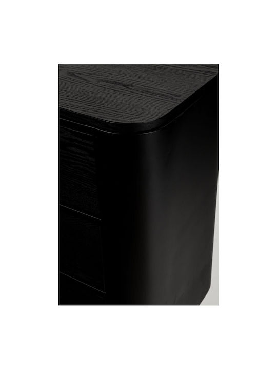 Συρταριέρα Κρεβατοκάμαρας Holz Colombo Black Velvet-Black Metal 118x39x77cm