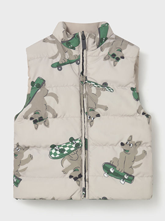 Kinder Freizeitjacke Ärmellos Beidseitig Green, Beige