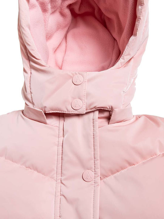 Kids' Quilted Jacket with Lining & Hood Pink