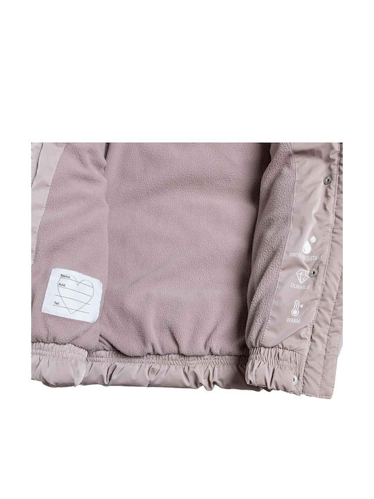 Kids' Quilted Jacket with Lining & Hood Pink