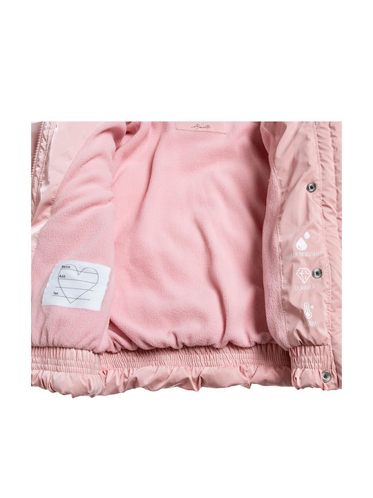 Kids' Quilted Jacket with Lining & Hood Pink