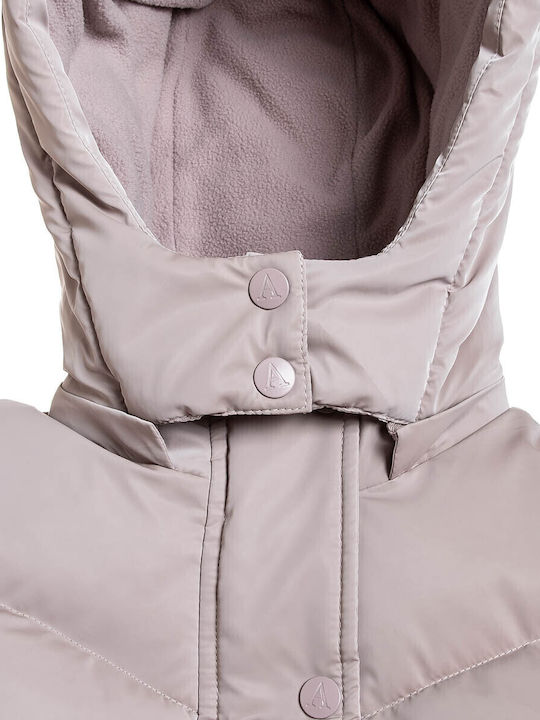 Kids' Quilted Jacket with Lining & Hood Pink
