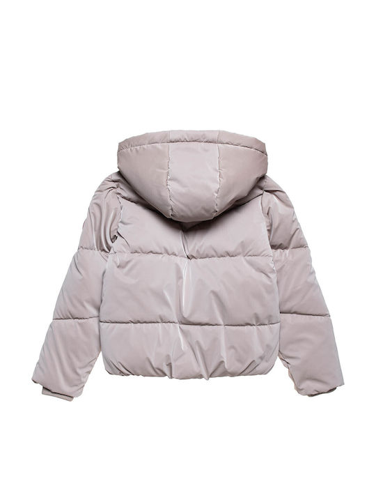 Kids' Quilted Jacket with Lining & Hood Pink