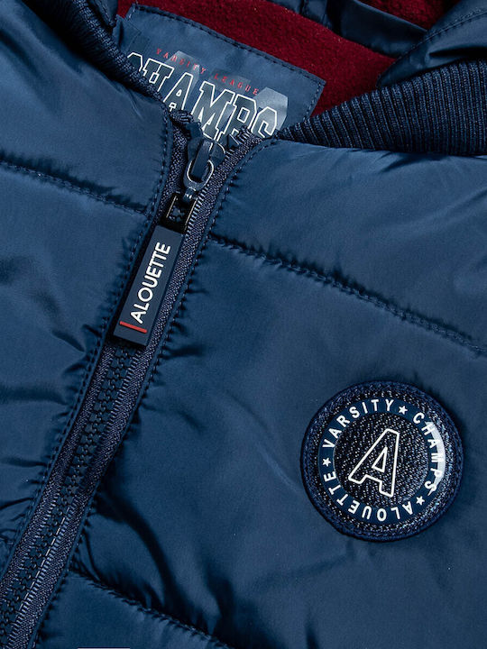 Παιδικό Casual Μπουφάν με Επένδυση & Κουκούλα Navy Μπλε
