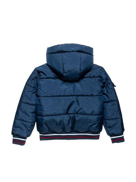 Παιδικό Casual Μπουφάν με Επένδυση & Κουκούλα Navy Μπλε