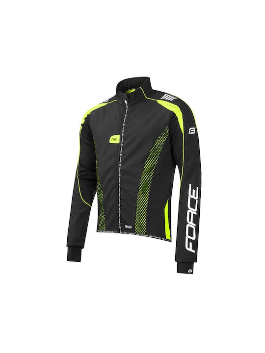 Force Pro Softshell Männer Wasserdicht Fahrrad-Windjacke Langarm Schwarz