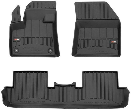 Frogum Set of Front and Rear Mats 3pcs for Peugeot 3008 2016-2023 Black