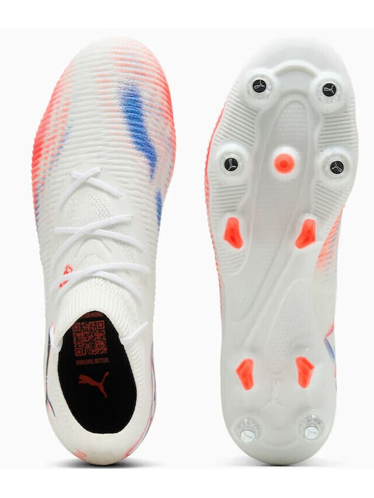 PUMA Future 8 Match Футболни Обувки с Бутони Бели
