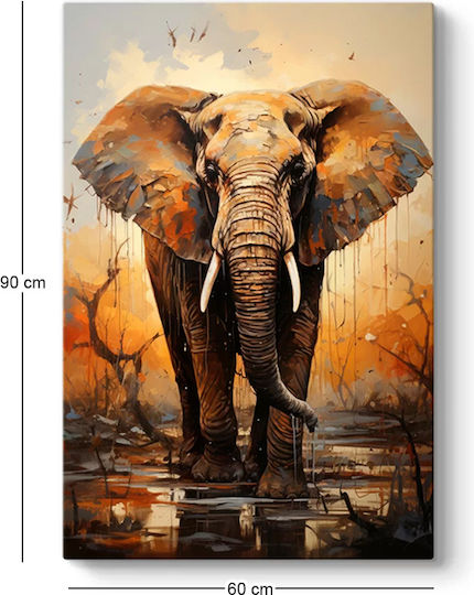 Megapap Elephant Story Πίνακας σε Καμβά 60x90cm