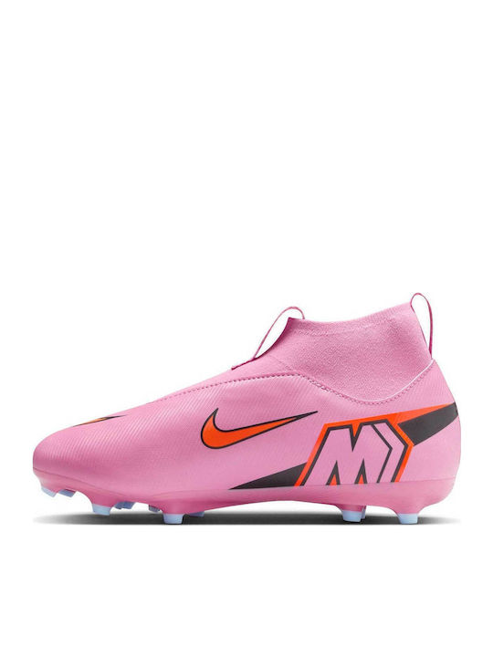 Mercurial Superfly 10 Academy Kids Molded Soccer Shoes with Sock without Laces Magic Flamingo / Total Crimson / Black