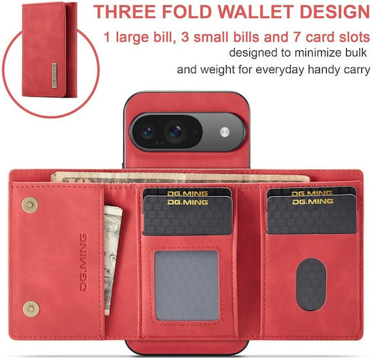 DG.MING Wallet Πλαστικό Κόκκινο (Google Pixel 10 / 10 Pro)