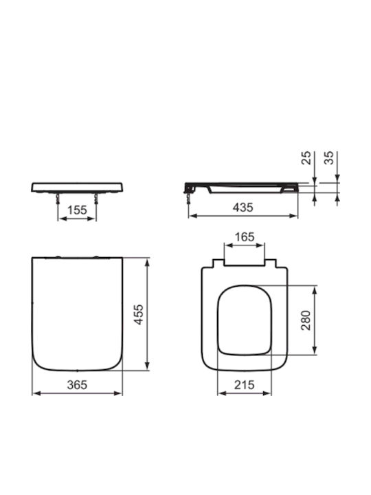 Ideal Standard Καπάκι Λεκάνης Soft Close Πλαστικό Λευκό