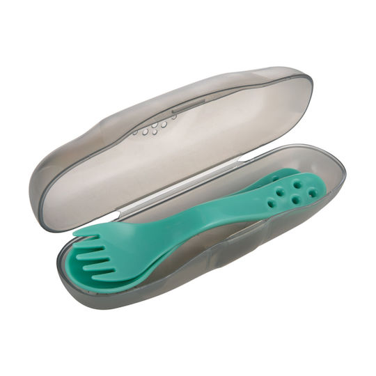 Canpol Babies Baby Set mit Gabel in Hülle für 12+ Monate Türkis 2Stück