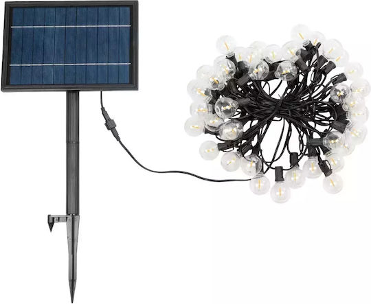GloboStar Hängend Solarleuchte Girlande 30W 2700lm Warmes Weiß 2700K mit Fernbedienung IP65