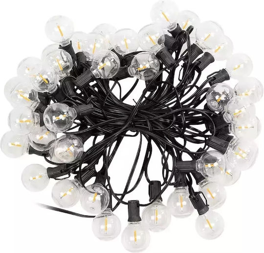 GloboStar Hängend Solarleuchte Girlande 30W 2700lm Warmes Weiß 2700K mit Fernbedienung IP65