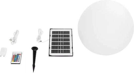GloboStar Ηλιακό Φωτιστικό Δαπέδου Μπάλα 5W 400lm RGBW με Τηλεχειριστήριο IP54 3x35εκ.