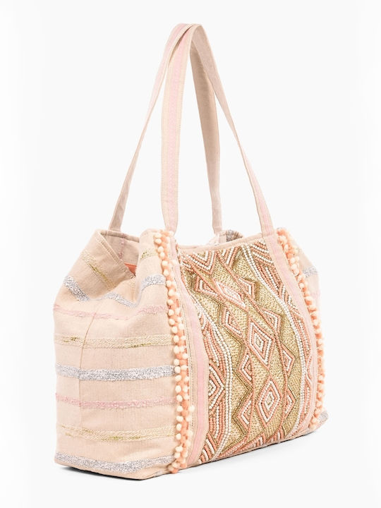 Women's Bag Tote Handbag Pink Gold