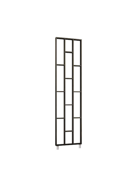 Wooden Decorative Shelf Unit 250cm X 63.4cm X 7.5cm Black 190295