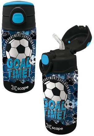Graffiti Sticlă Pentru Copii Fotbal Din Oțel Inoxidabil Cu Pai 500ml