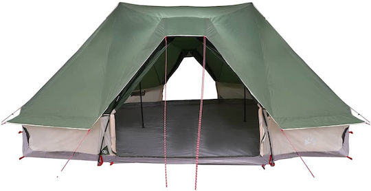 vidaXL Summer Camping Tent Teepee Green for 10 People 680x430x270cm