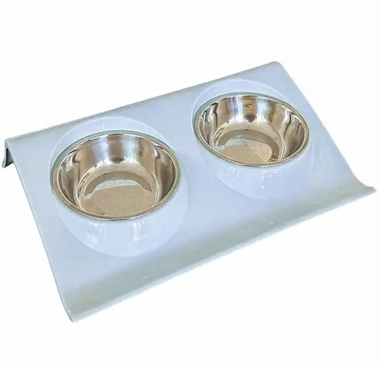ATL Edelstahl Schalen Futter & Wasser für Hund & Katze auf Basis von 2x 11cm in Blau Farbe