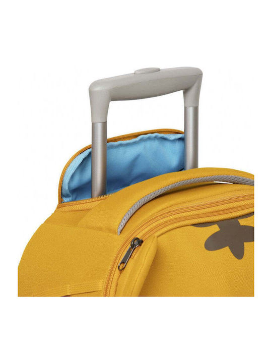 Affenzahn Timmy Tiger Children's Cabin Travel Suitcase Fabric Yellow with 2 Wheels Height 40cm AFZ-TRL001
