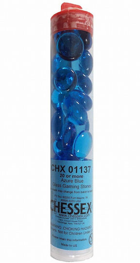 Chessex Catseye Crystal Aqua Glass Stones Token 40τμχ