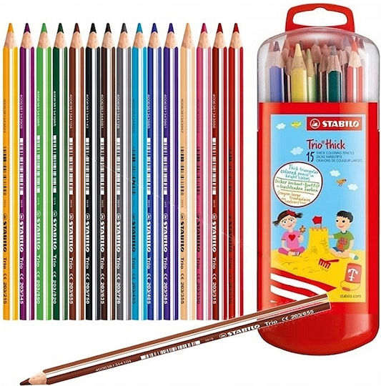 Stabilo Trio Thick Pencils 15 Colours Stabilo
