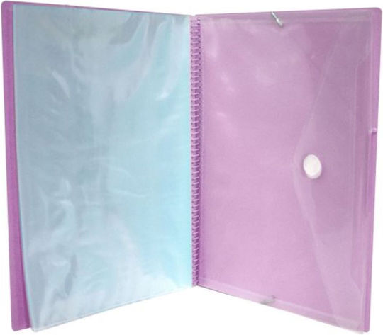 Skag Mappe Suppl mit 20 Plastikhüllen Folien für Papier A4 (Μverschiedene Designs/Farben) 1Stück