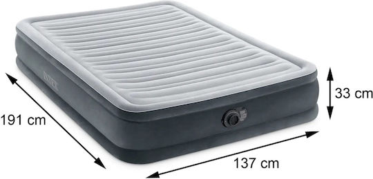 Intex Inflatable Double Sleeping Mattress With Integrated Electric Pump 191x137x33cm Beige