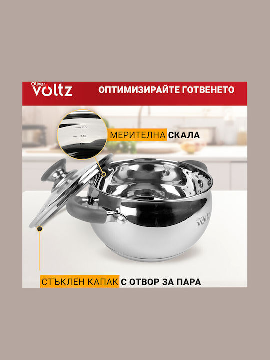 Voltz Tiefer Edelstahl-Topf 6Es / 24cm