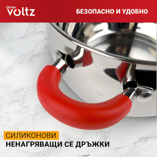 Voltz Βαθιά Ανοξείδωτη Κατσαρόλα 6lt / 24cm
